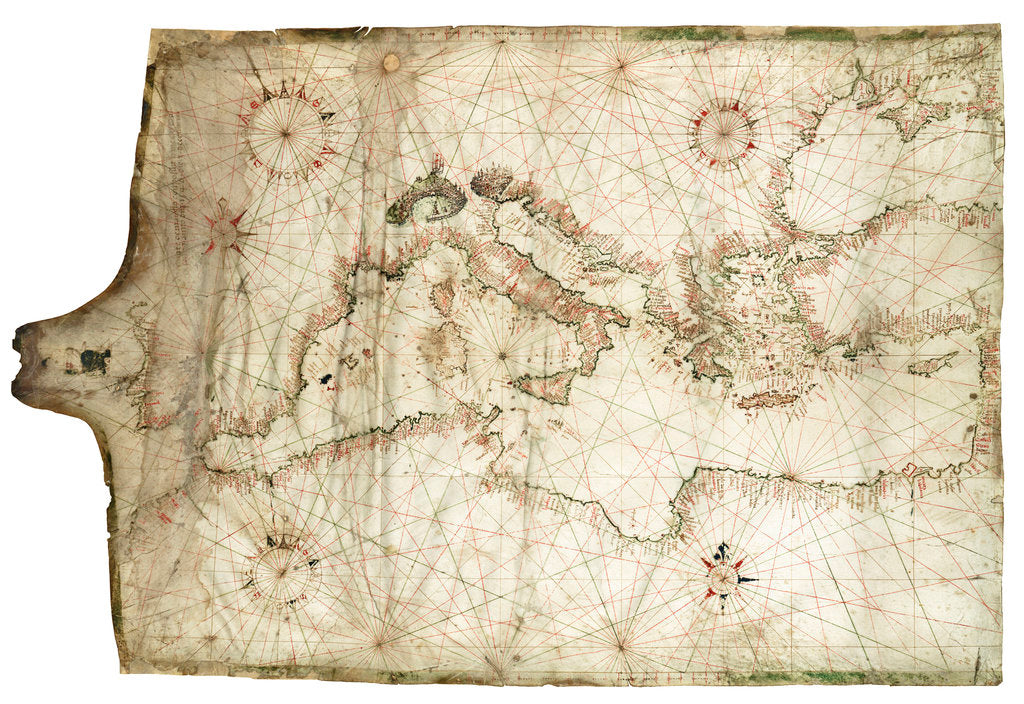 Detail of Mediterranean and Black Seas 1546 by Vesconte Maggiolo