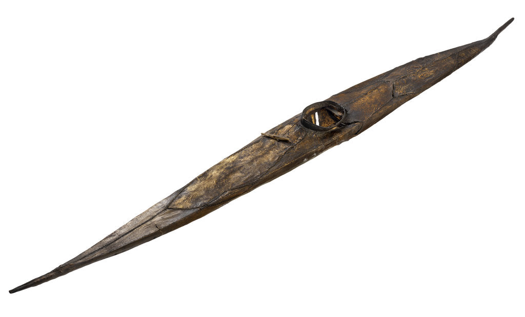 Detail of Model of a Caribou Eskimo (Arctic) kayak by unknown