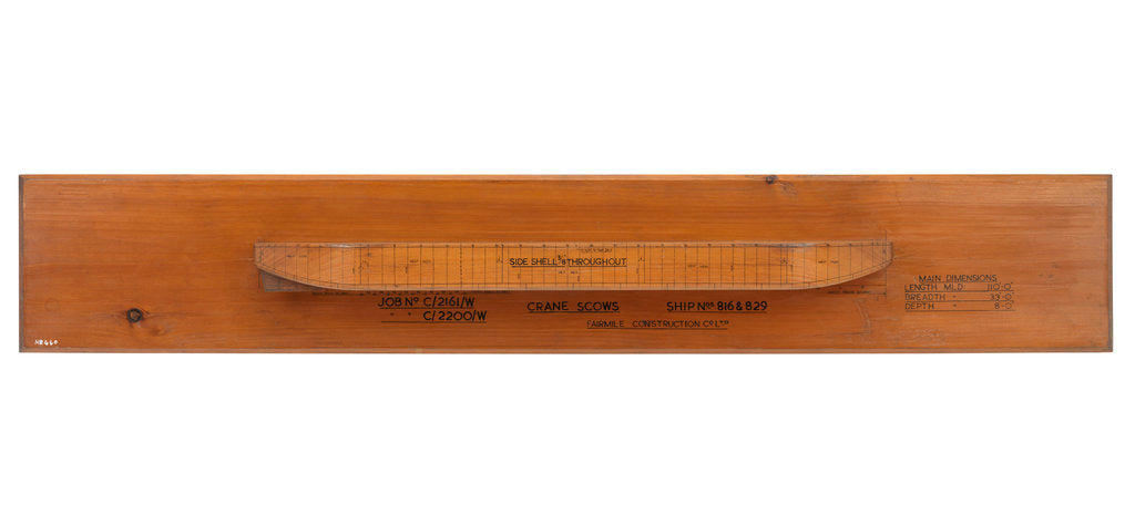 Detail of Shipbuilders plating model of crane scows by Fairmile Construction Co Ltd