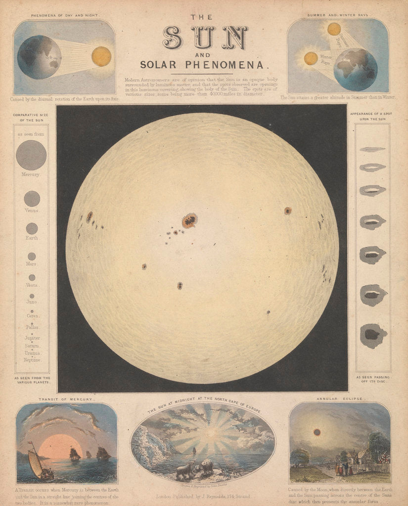 Detail of The sun and solar phenomena by James Reynolds