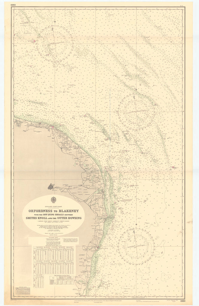 Detail of England East Coast by British Admiralty