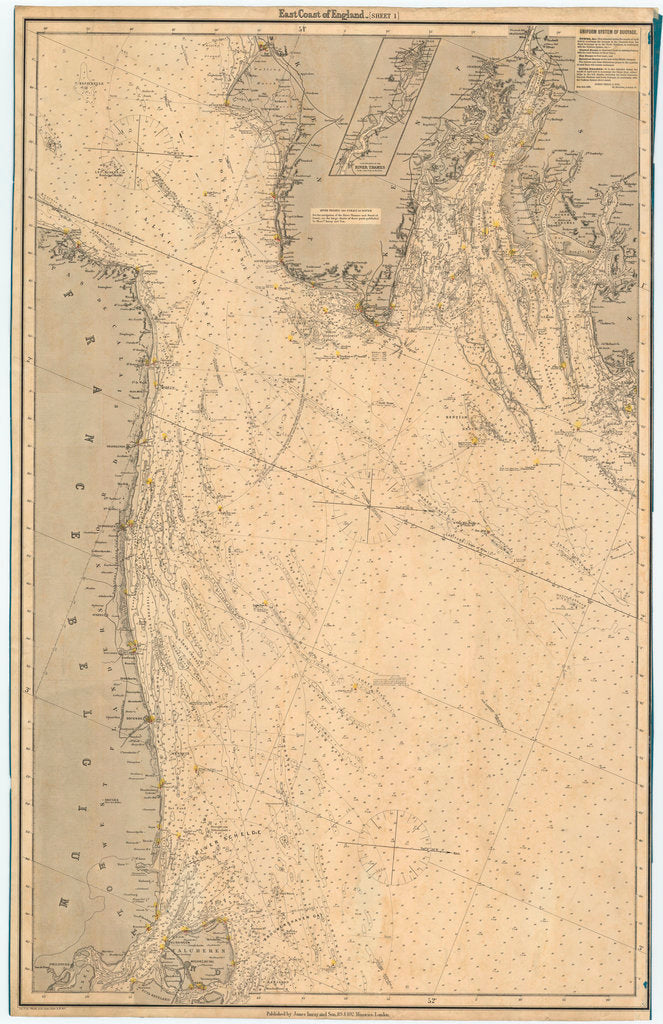 Detail of England East Coast. Sheet 1 by James Imray & Son