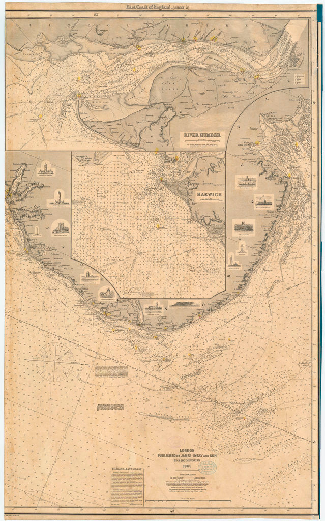 Detail of England East Coast. Sheet 2 by James Imray & Son