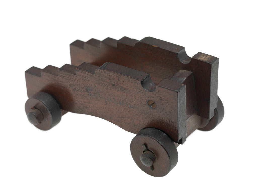 Detail of Ordnance model; Gun carriage model by unknown