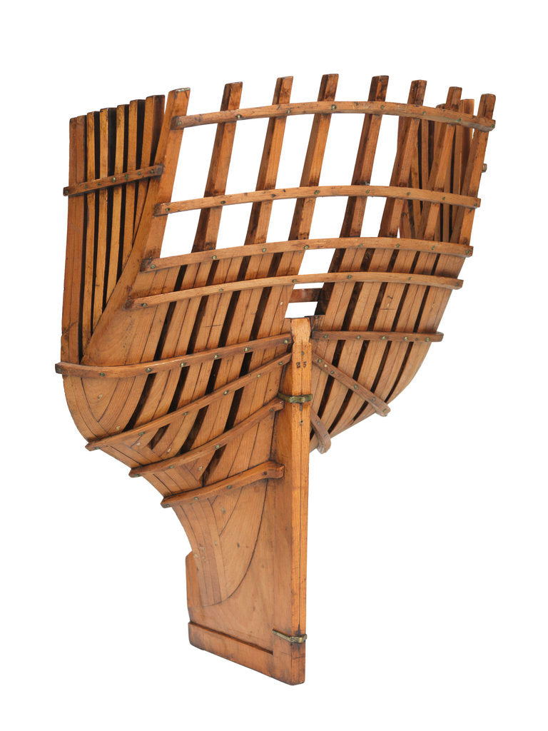 Detail of Frame model; Sectional model; Square stern by unknown