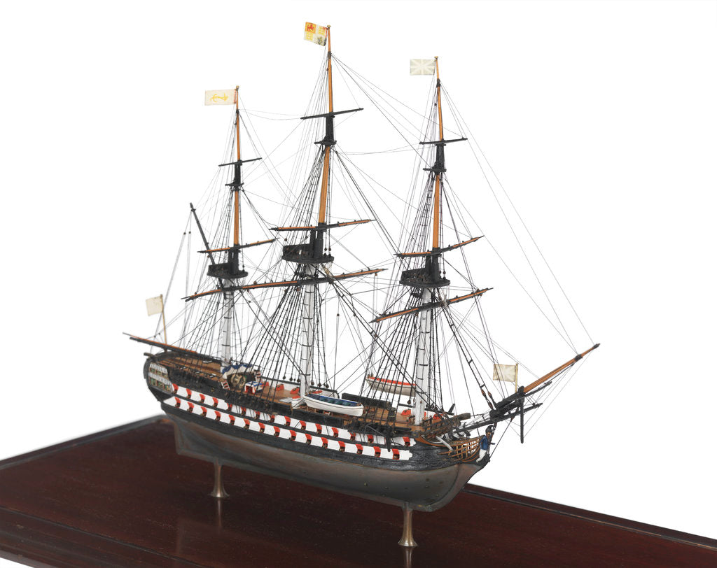 Detail of Third rate warship, 74 guns by Unknown