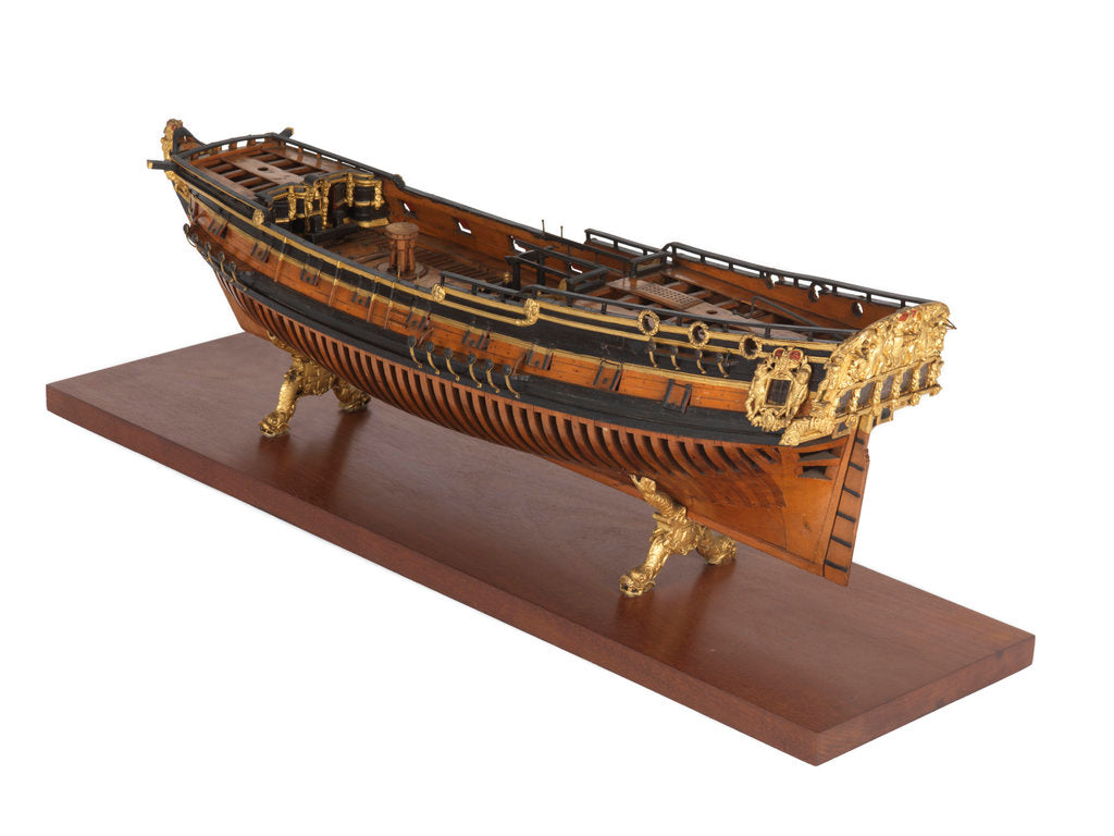 Detail of Model of the 'Rose' (1706), warship, sixth rate, sloop, 20 guns by Unknown