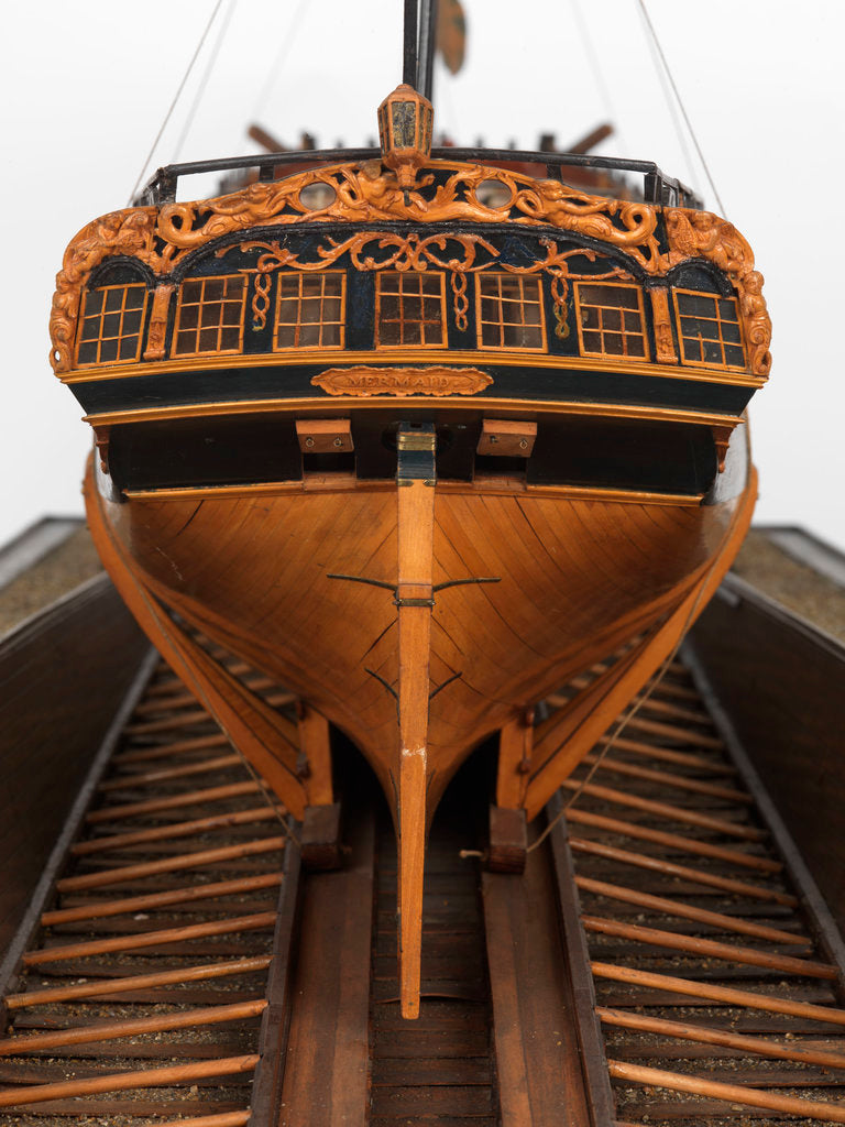 Detail of Model of the 'Mermaid' (1784), warship, frigate, 32 guns by George Stockwell