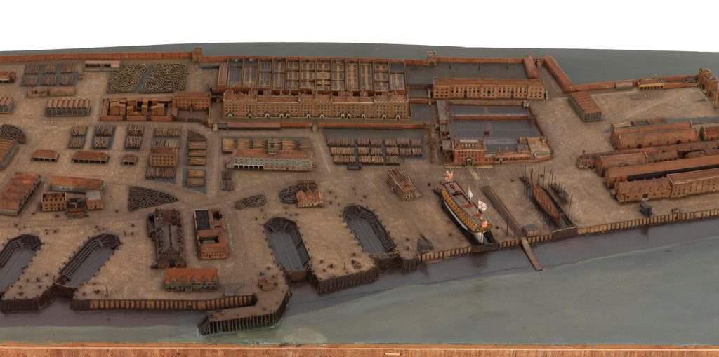 Detail of Topographical model of Chatham Dockyard, 1772-1774 by William Phillips