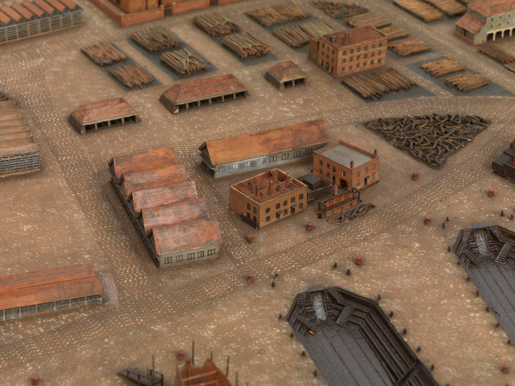 Detail of Topographical model of Chatham Dockyard, 1772-1774 by William Phillips