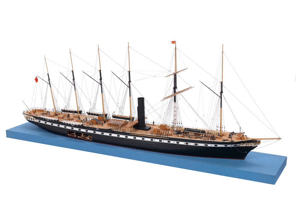 Detail of Ship model of the passenger/cargo vessel SS 'Great Britain' (1843) by Bassett-Lowke Ltd