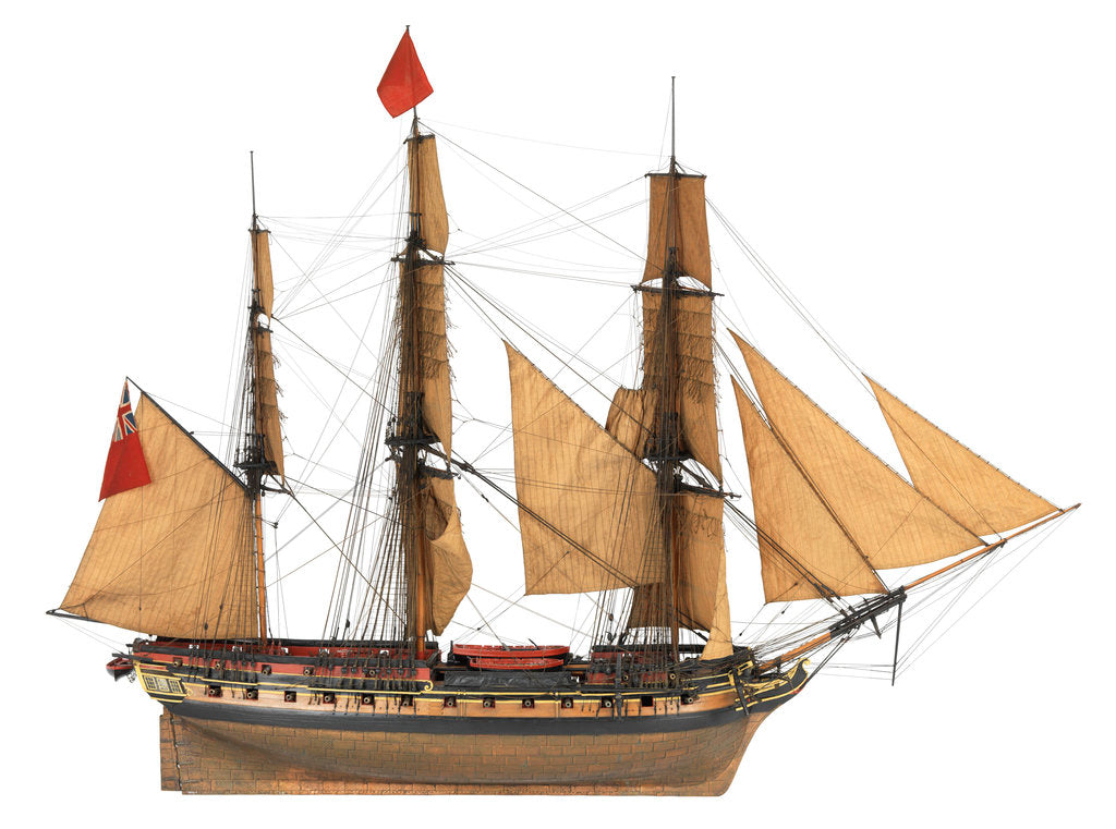 Detail of Model of a warship (1805), Frigate, 38 guns by unknown