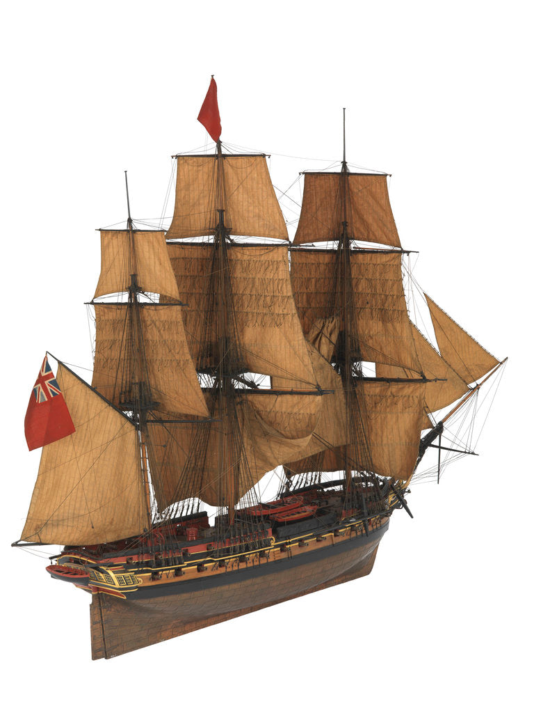 Detail of Model of a warship (1805), Frigate, 38 guns by Unknown