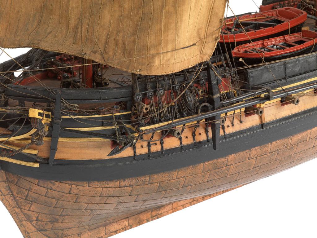 Detail of Model of a warship (1805), Frigate, 38 guns by Unknown