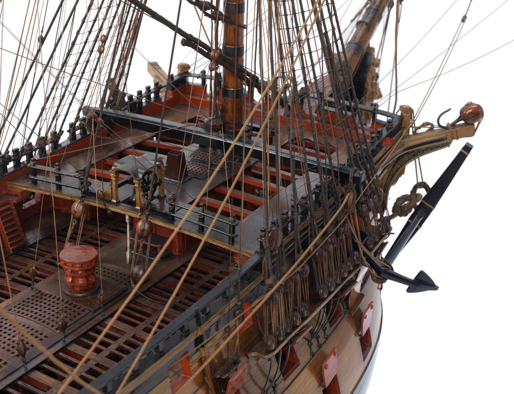Detail of Model of First rate 100-gun warship 'Victory' (1737) by Unknown