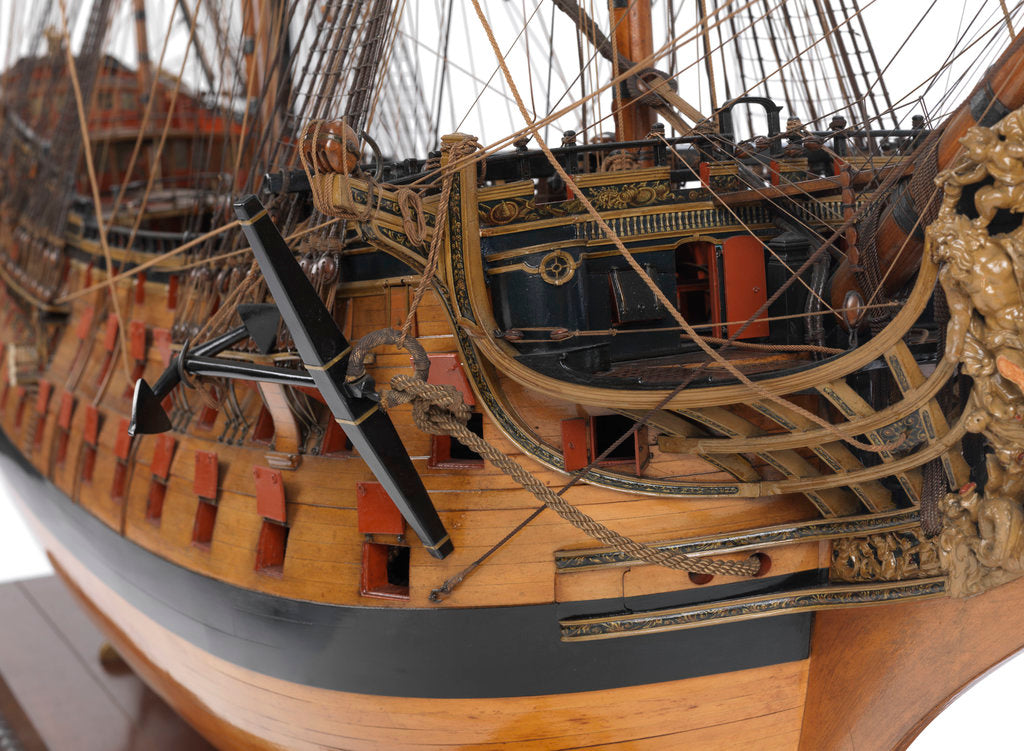 Detail of Model of First rate 100-gun warship 'Victory' (1737) by unknown