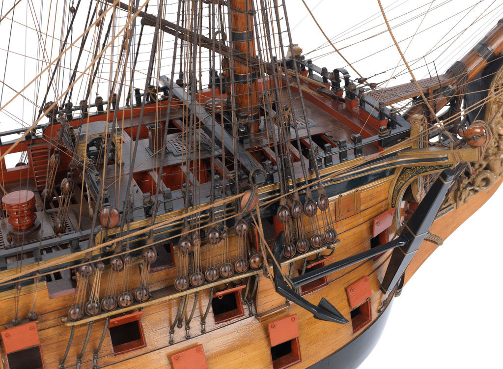 Detail of Model of First rate 100-gun warship 'Victory' (1737) by unknown