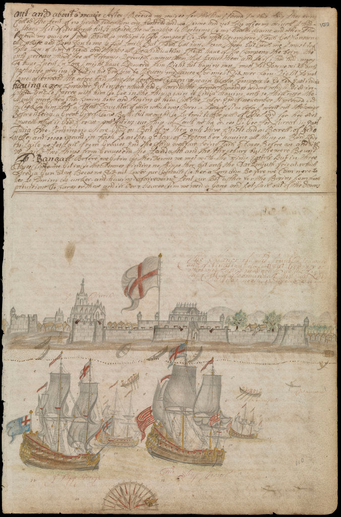 Detail of Plate from Edward Barlow's journal of his life at sea in king's ships, East & West Indiamen & other merchantmen from 1659 to 1703. by Edward Barlow