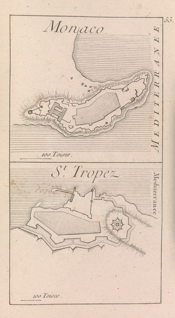 Detail of The fortifications of Monaco and St. Tropez by unknown