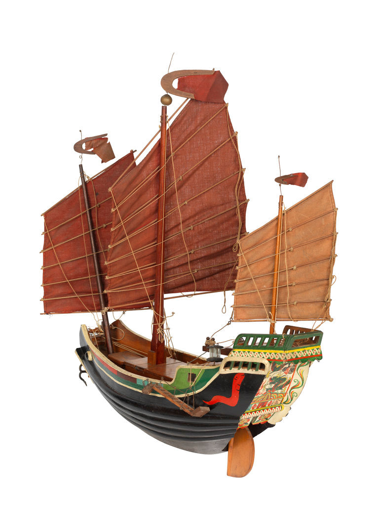 Detail of Cargo vessel; Junk; Foochow Pole by unknown
