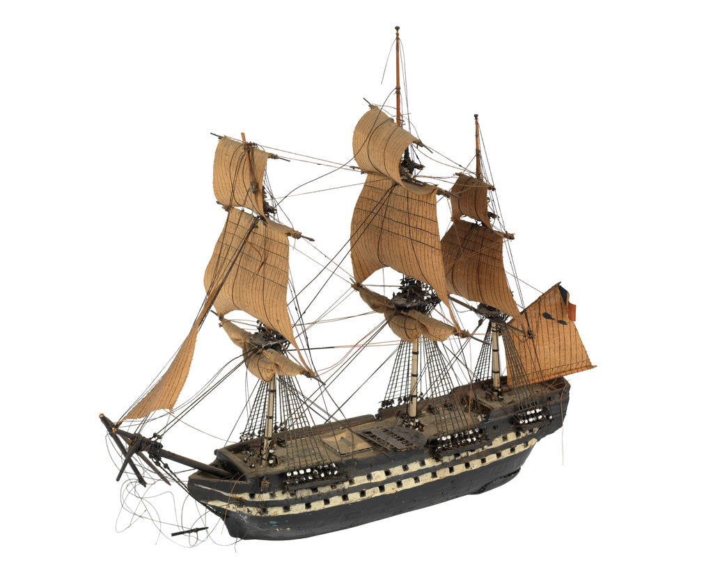 Detail of 'Indomptable'; warship; 80 guns by William Haines