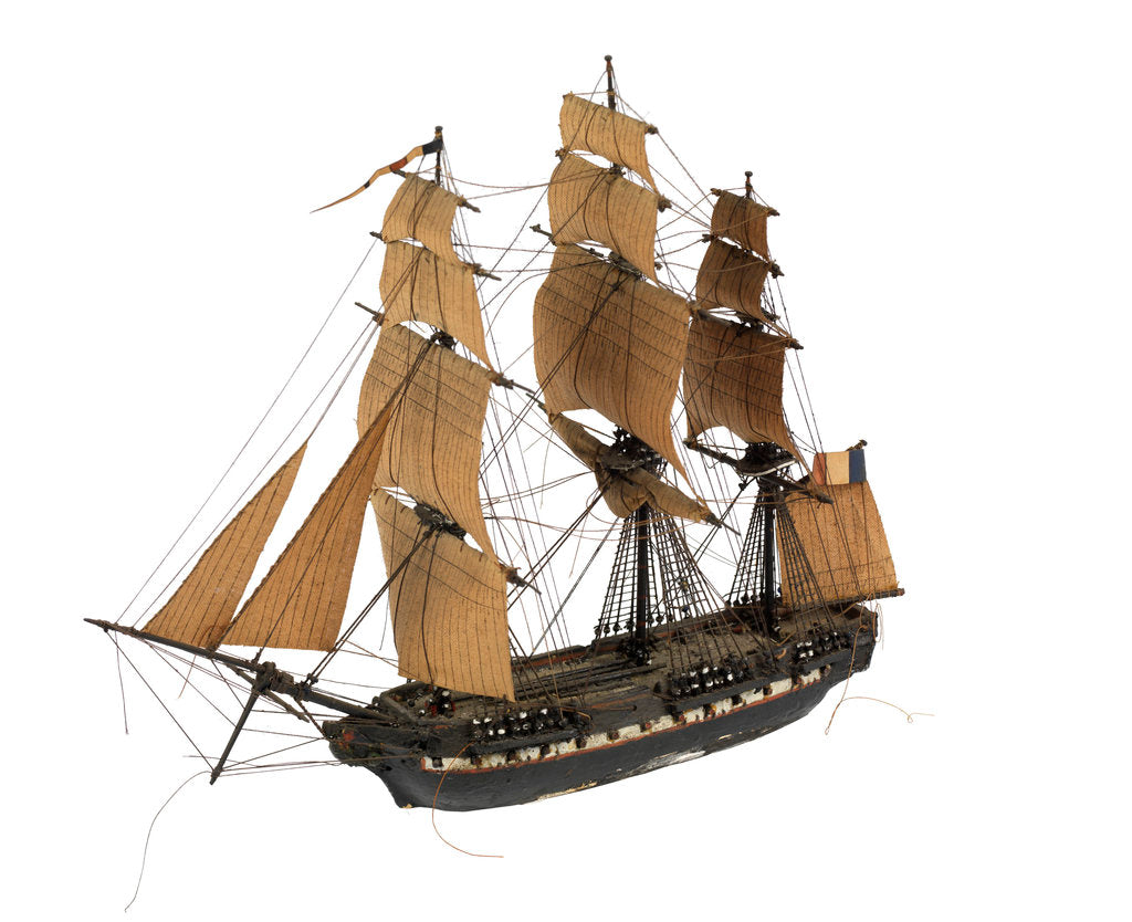 Detail of 'Themis'; warship; frigate by William Haines