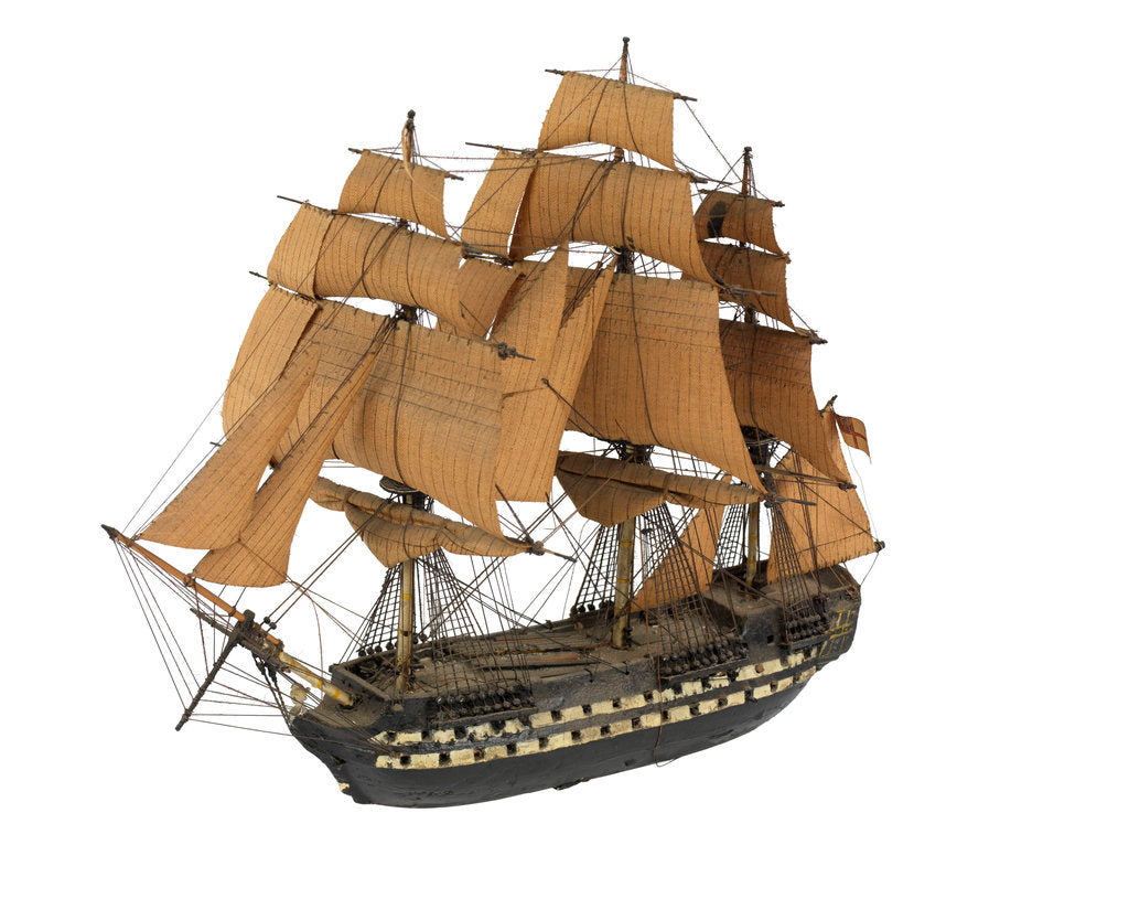 Detail of 'Thunderer'; warship; 74 guns by William Haines