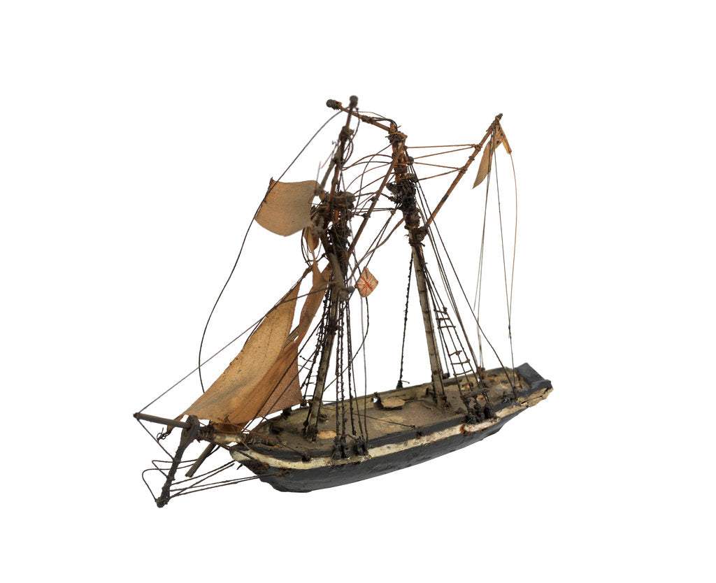Detail of 'Pickle'; service vessel; schooner, topsail by William Haines