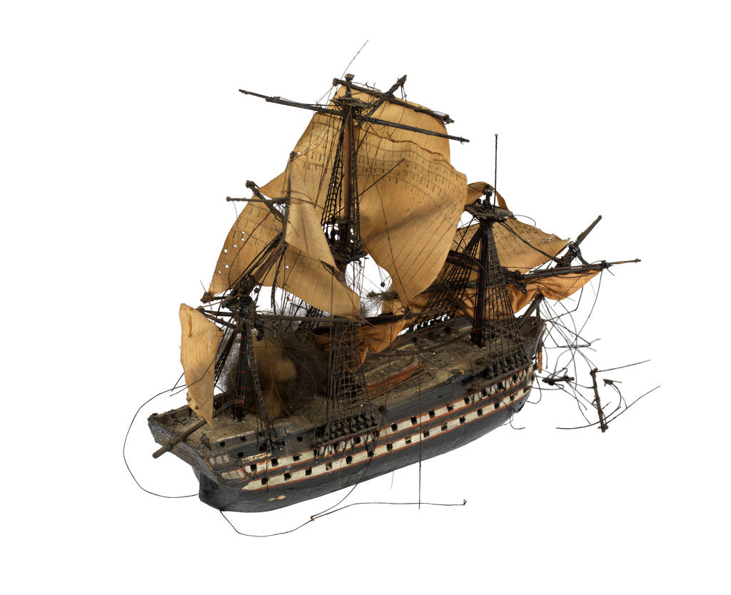 Detail of Warship; 80 guns by William Haines
