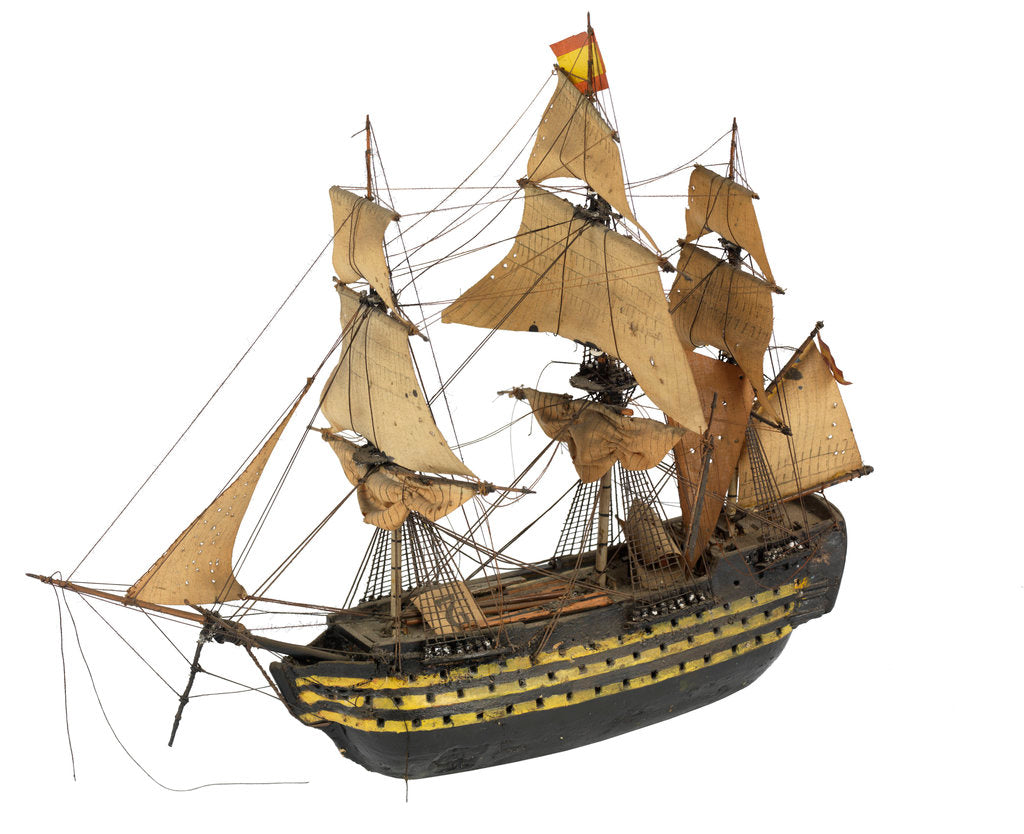 Detail of 'Principe de Asturias'; warship; 112 guns by William Haines