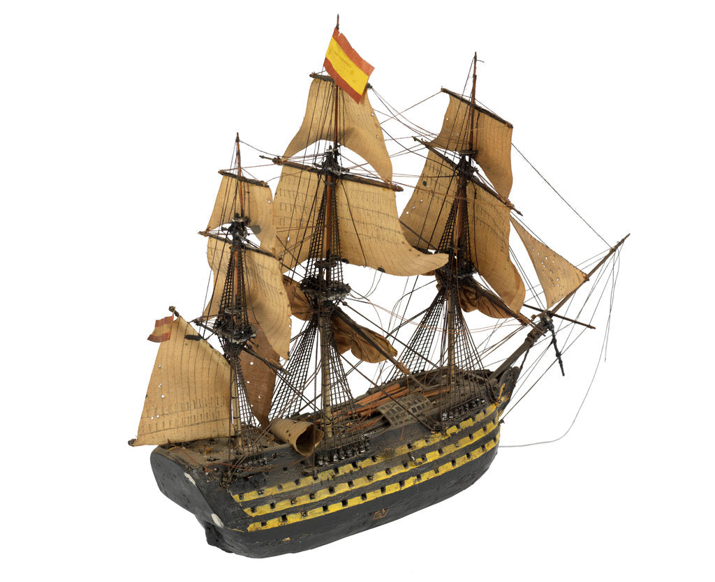 Detail of 'Principe de Asturias'; warship; 112 guns by William Haines