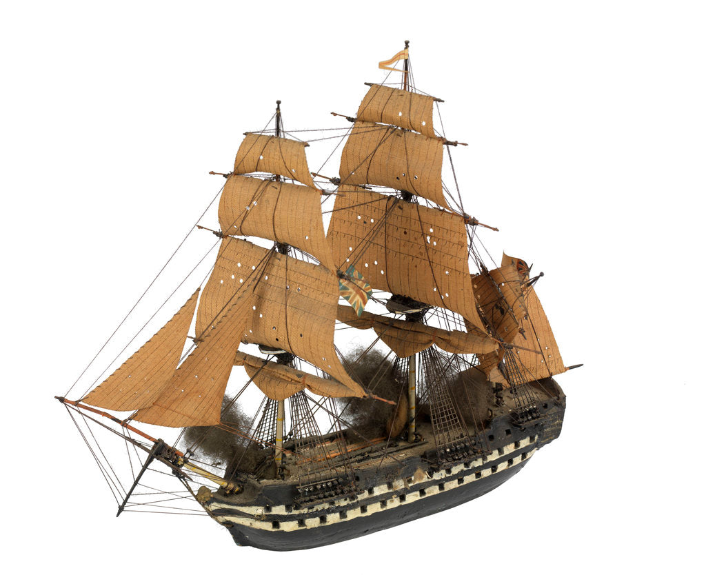 Detail of 'Colussus'; warship; 74 guns by William Haines