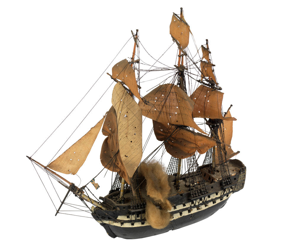 Detail of 'Polyphemus'(?); 64 gun(?); warship by William Haines
