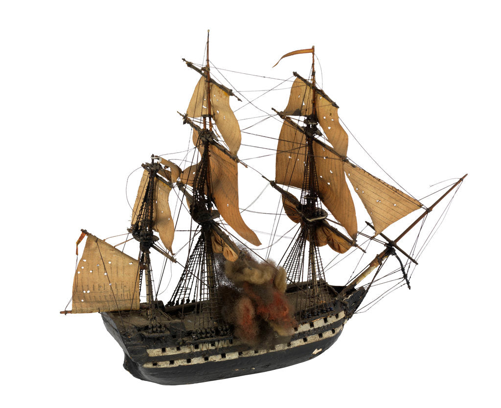 Detail of Warship; 74 guns ? by William Haines