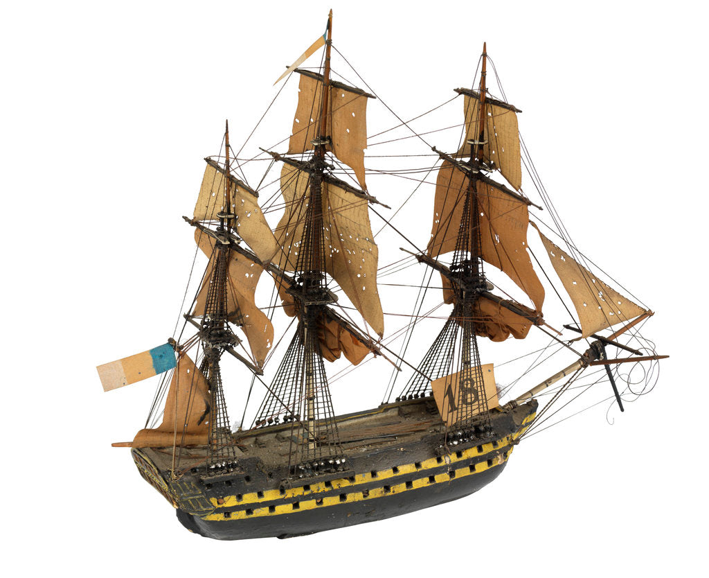 Detail of 'Algeciras'; warship; 74 guns by William Haines
