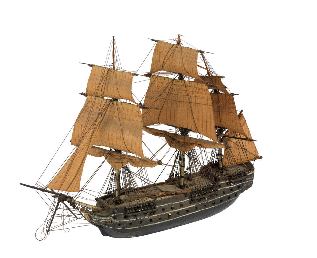 Detail of 'San Justo'; warship; 74 guns by William Haines