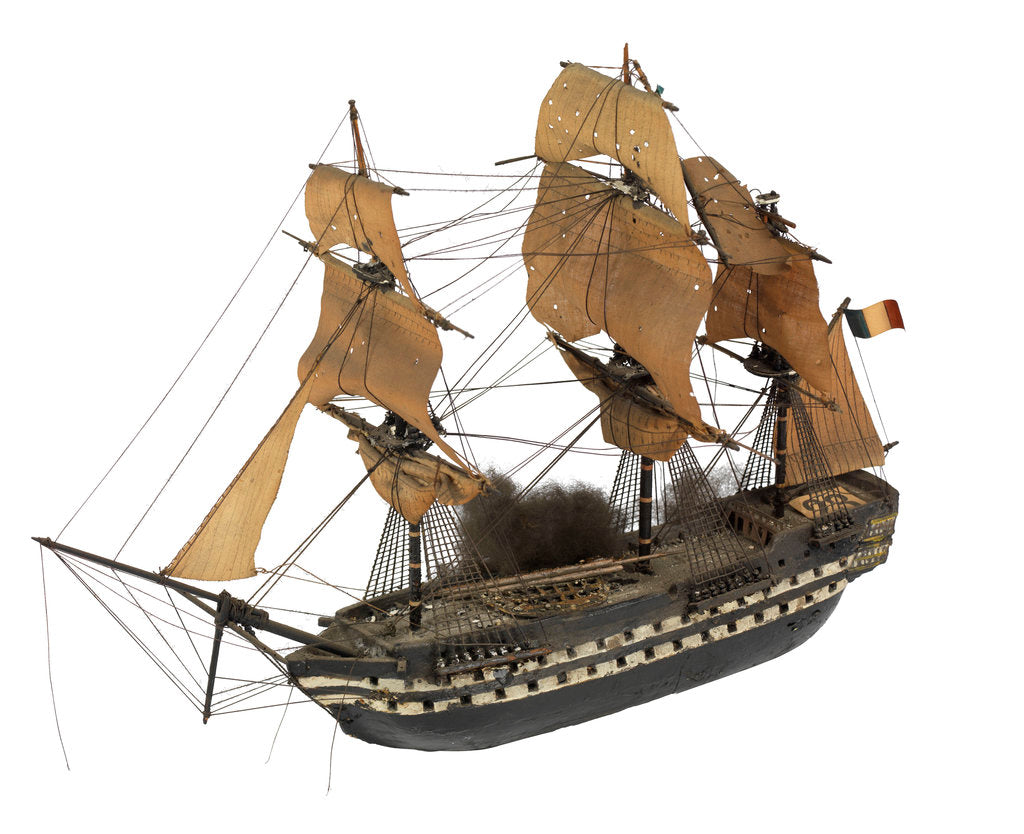 Detail of 'Neptune'; warship; 74 guns by William Haines