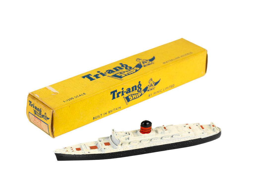 Detail of Model of passenger liner RMS 'Ivernia' (1954) by Tri-ang