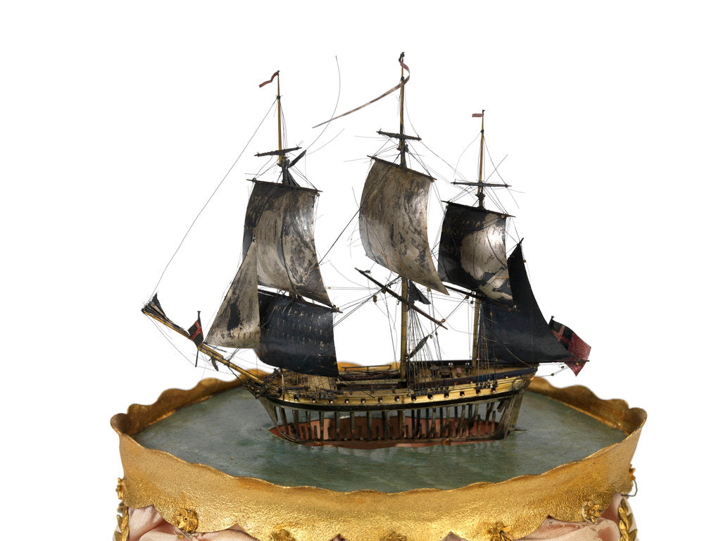 Detail of Warship, 16 guns, 6th rate by unknown