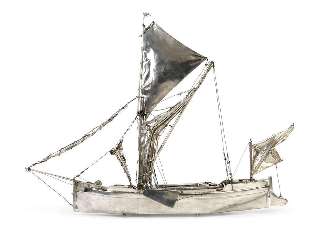 Detail of A full hull model of a Thames sailing barge by unknown