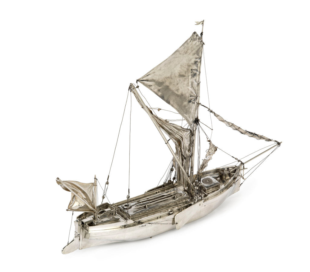 Detail of A full hull model of a Thames sailing barge by Unknown