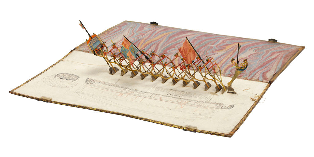 Detail of Folding model and plan of the 'Gurland' (1721) by unknown