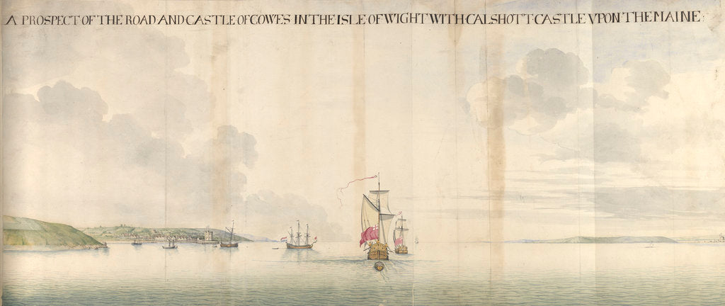 Detail of A prospect of the road and castle of Cowes by Thomas Phillips