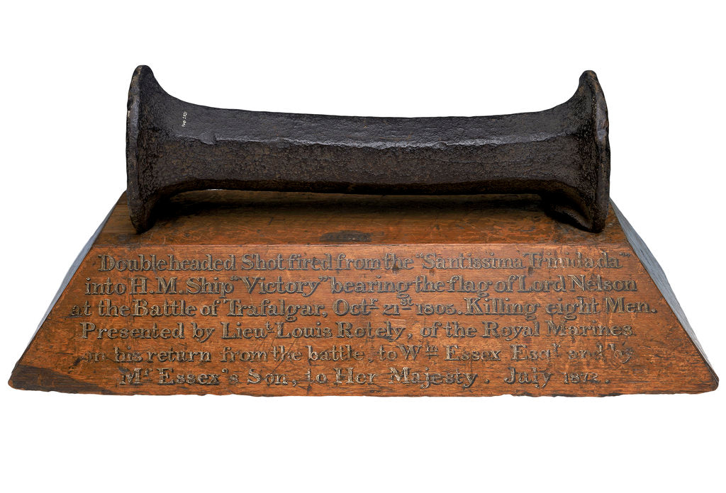 Detail of Bar shot fired from the Spanish ship the 'Santisima Trinidada' into HMS' Victory' at the Battle of Trafalgar by Unknown