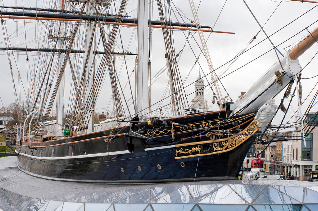 Detail of Refurbished clipper 'Cutty Sark' (1869), re-opened 25 April 2012 by National Maritime Museum