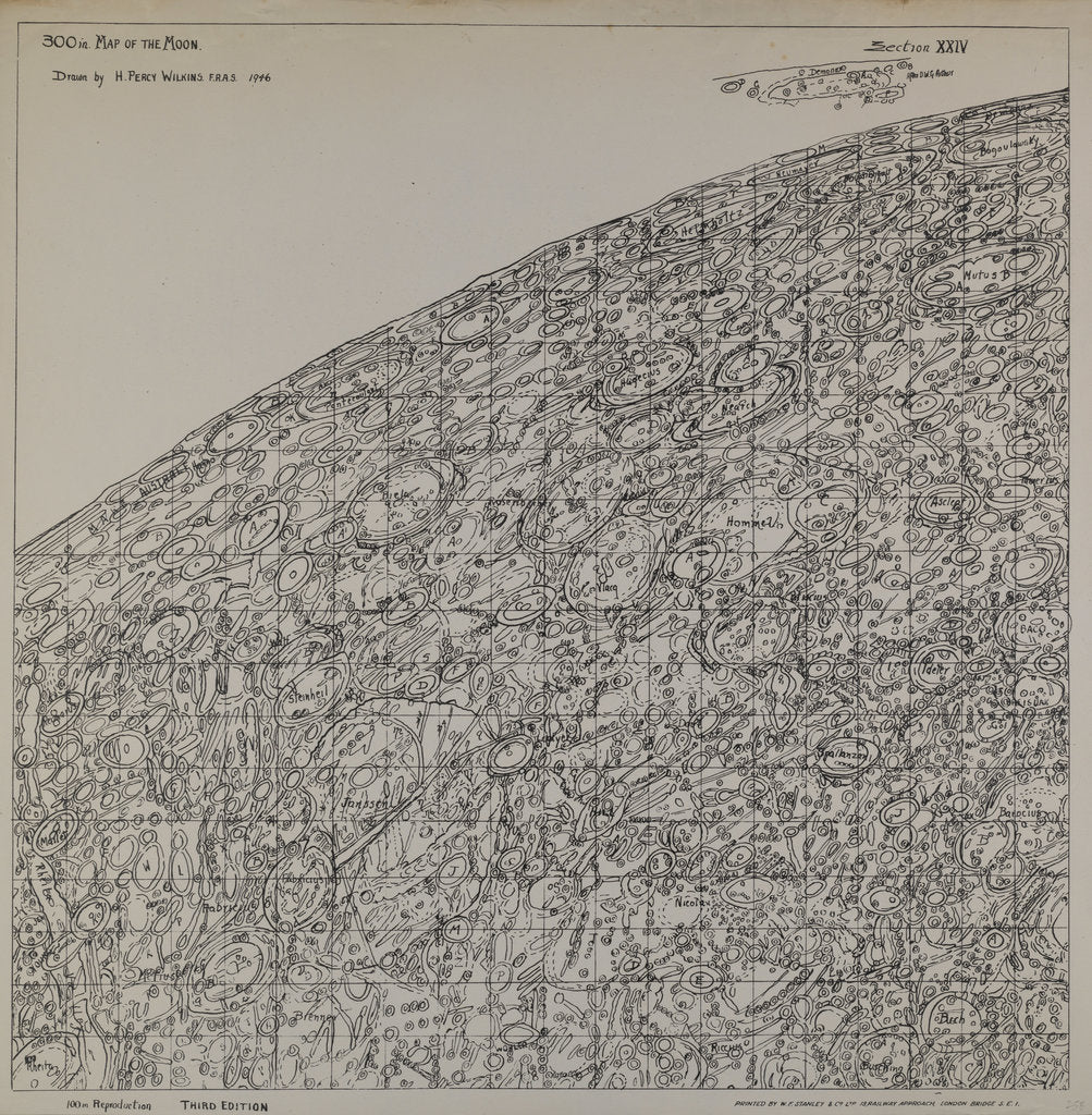 Detail of Map of the moon by H Percy Wilkins, third edition, 1976 by H. Percy Wilkins