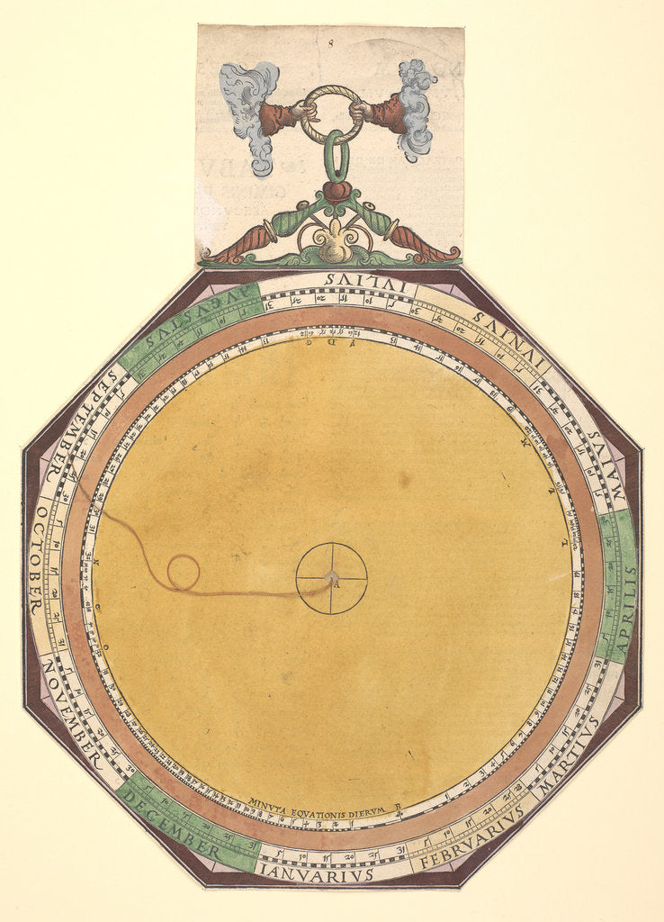 Detail of Volvelle to demonstrate the inequality of calendar days and the time comparison by Peter Apian