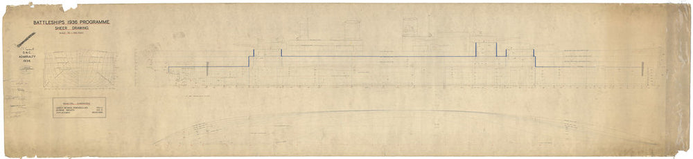 Lines (class) plan for HMS 'Prince of Wales' (1939)