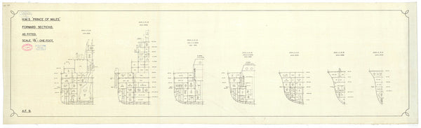 Sections forward plan for HMS 'Prince of Wales' (1939)