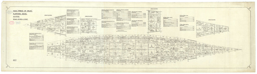 Platform deck plan for HMS 'Prince of Wales' (1939)